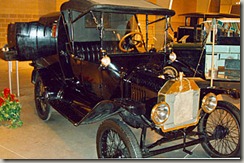 1915 Model "T" Ford pickup with a telescoping camper.